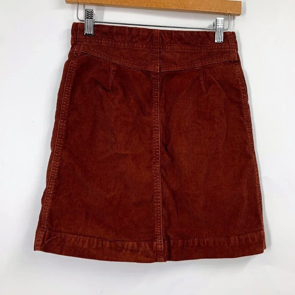 Lucky Brand Women's A Line Cotton Corduroy Button Front Mini Skirt Size 0 - Picture 3 of 14